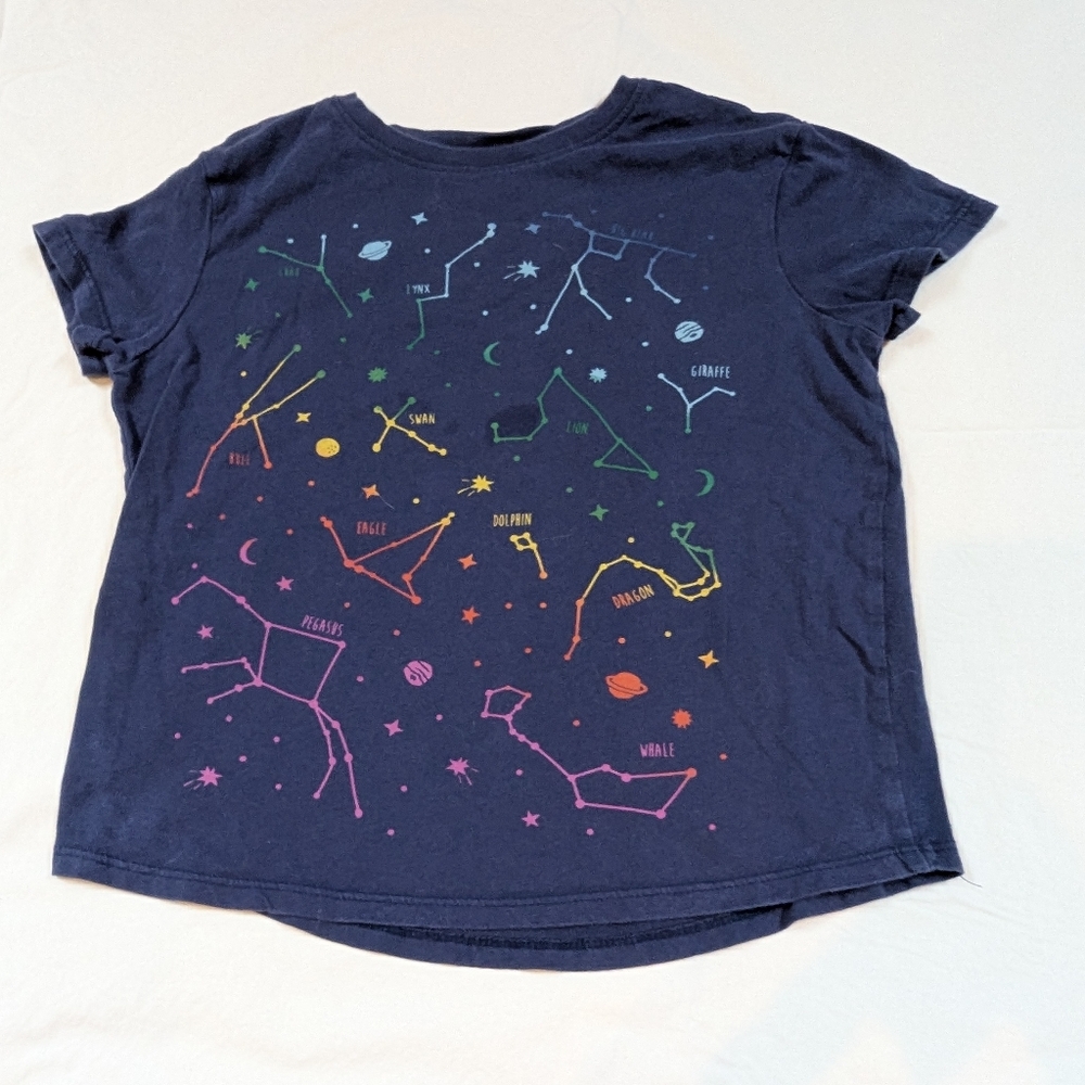 Hanna Andersson Blue Short Sleeve Tee with Star Pattern